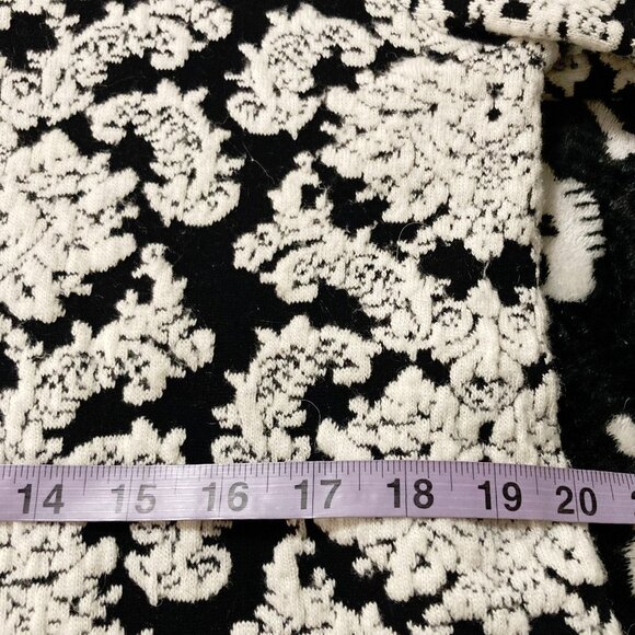 SPANNER Black creamy white damask pattern sweater ~ Goth LARGE XL 1X knit top - Picture 9 of 16